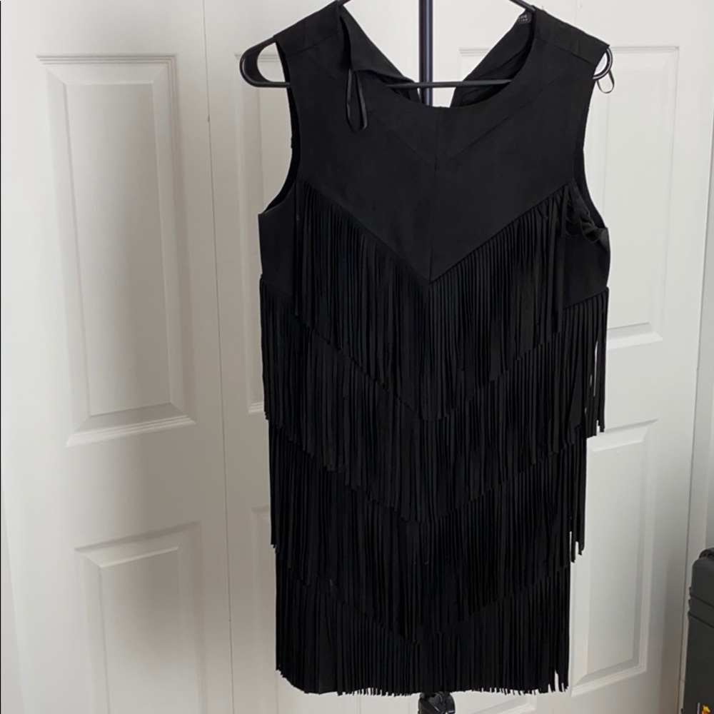 Zara dress with fringe, nubuck style